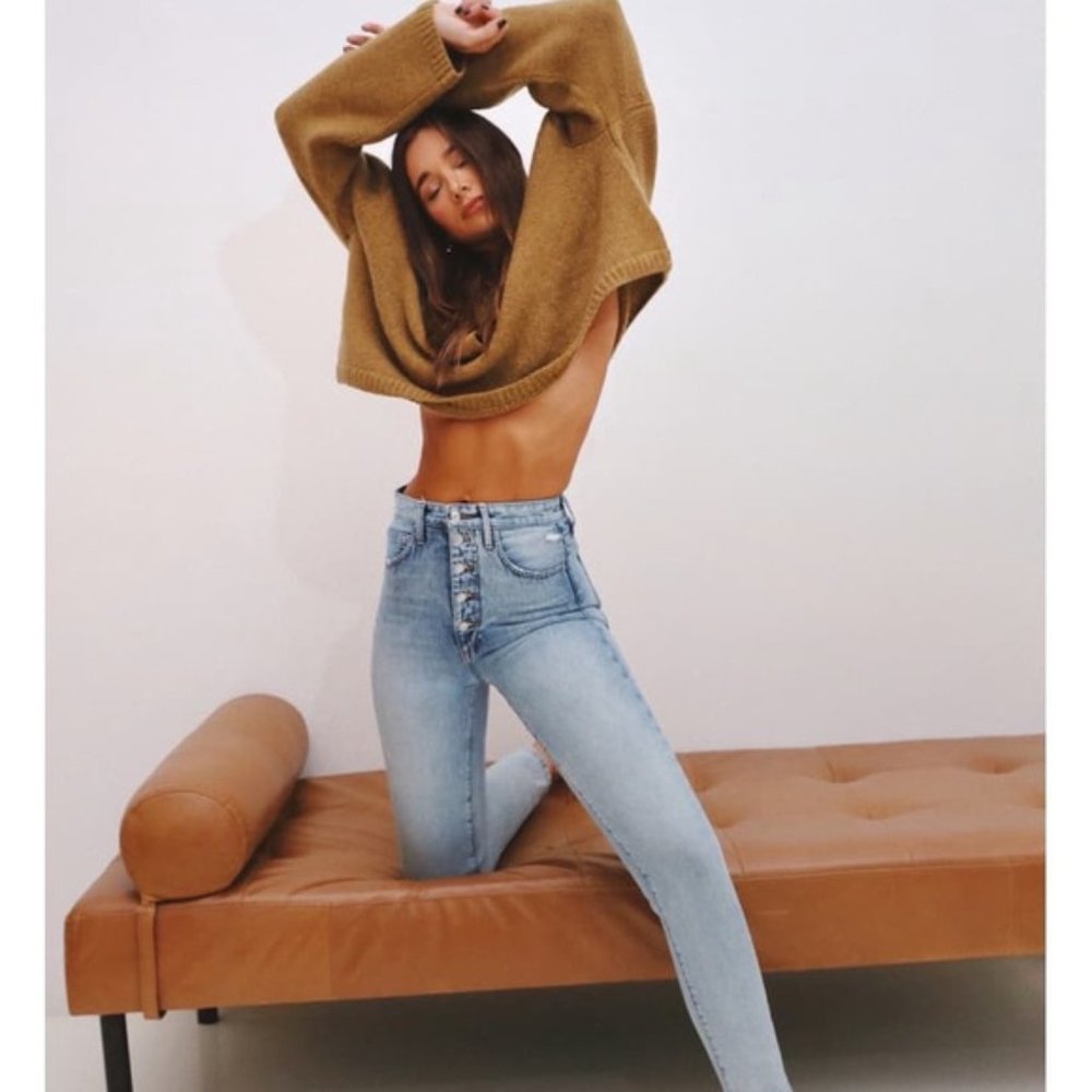 NWT We Wore What The Danielle Rigid Denim Jeans 25 Light Vintage
